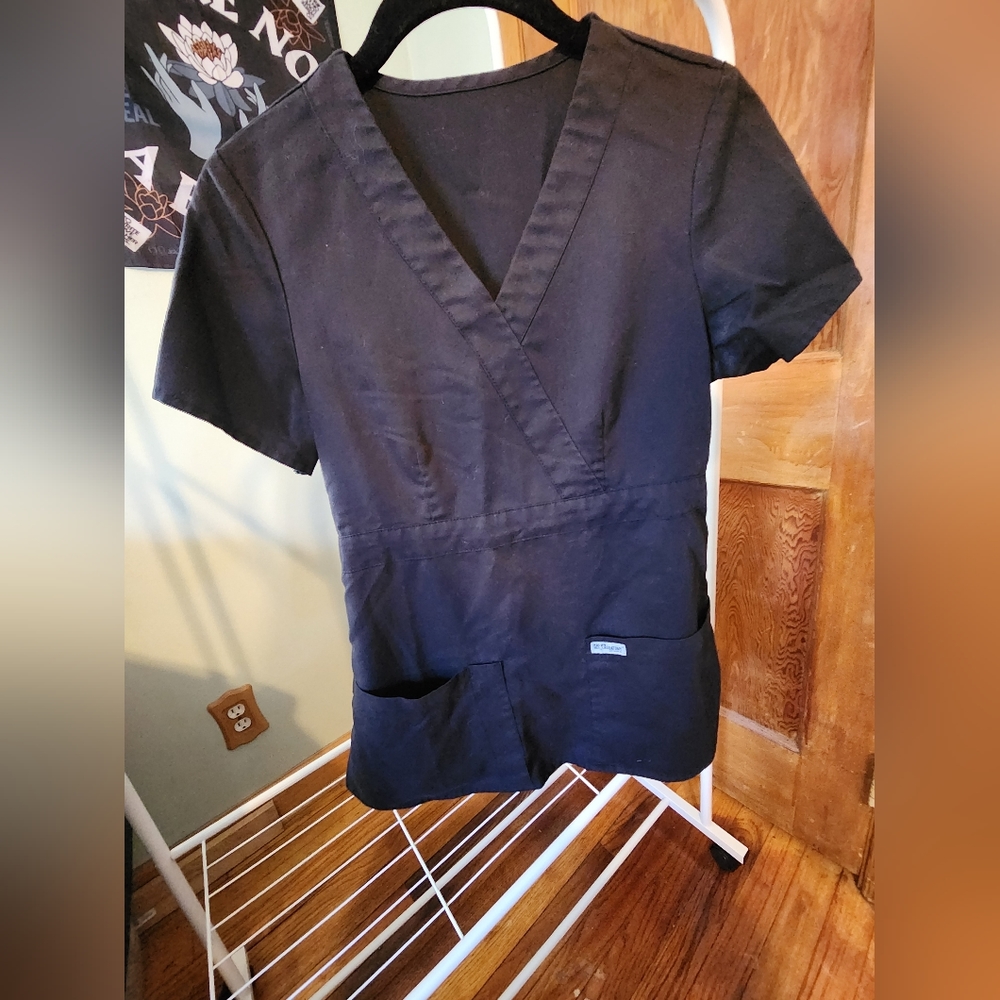Grey's Anatomy Women's Black Scrub Top